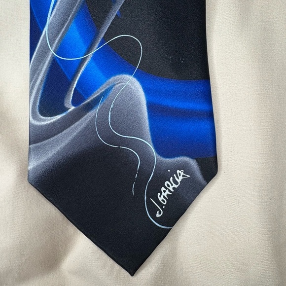 J. Garcia Black and Blue Artistic Tie - Picture 4 of 8